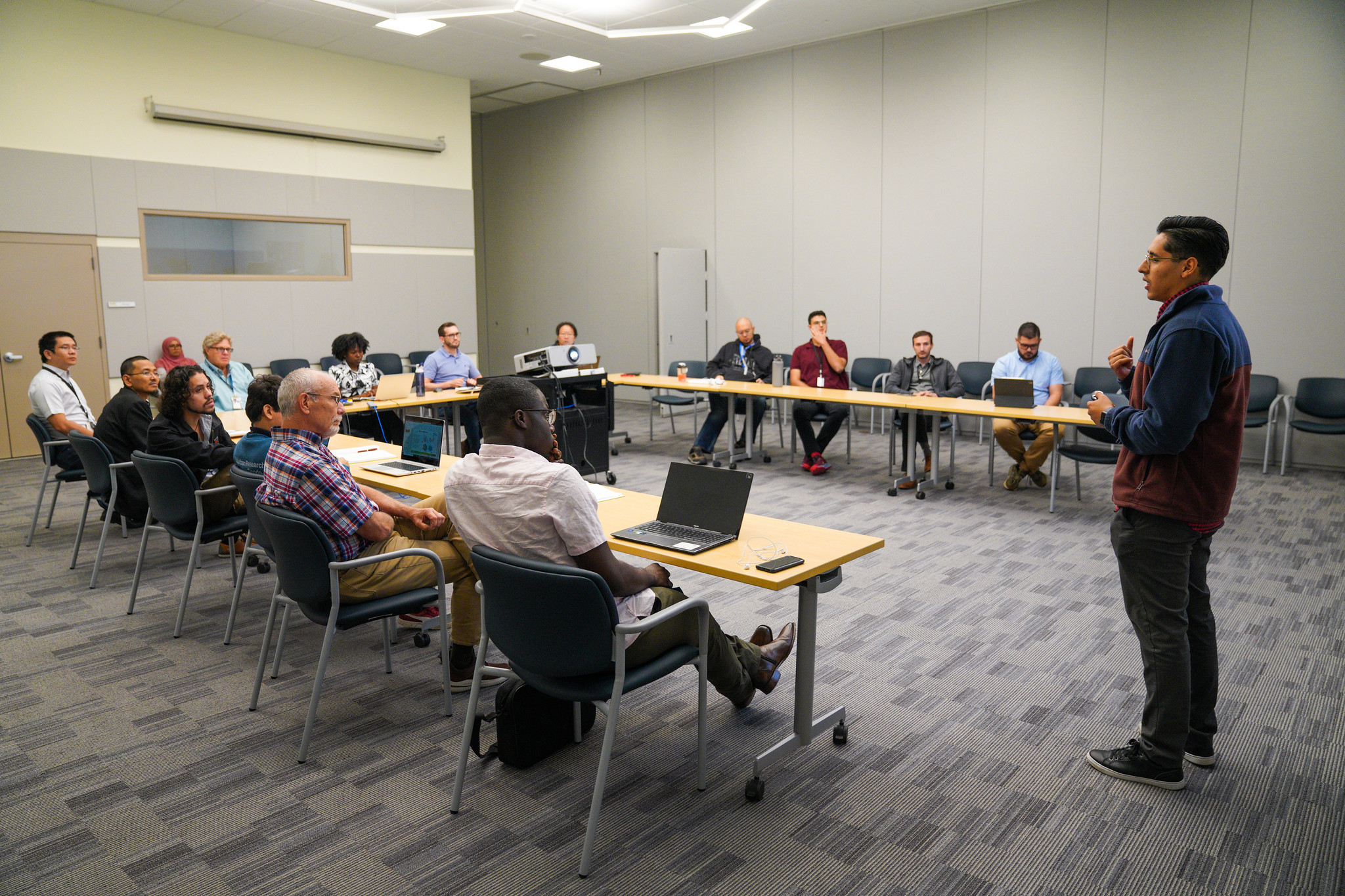 2022 CHRES Research Associate Juan Flores Garcia working on a presentation