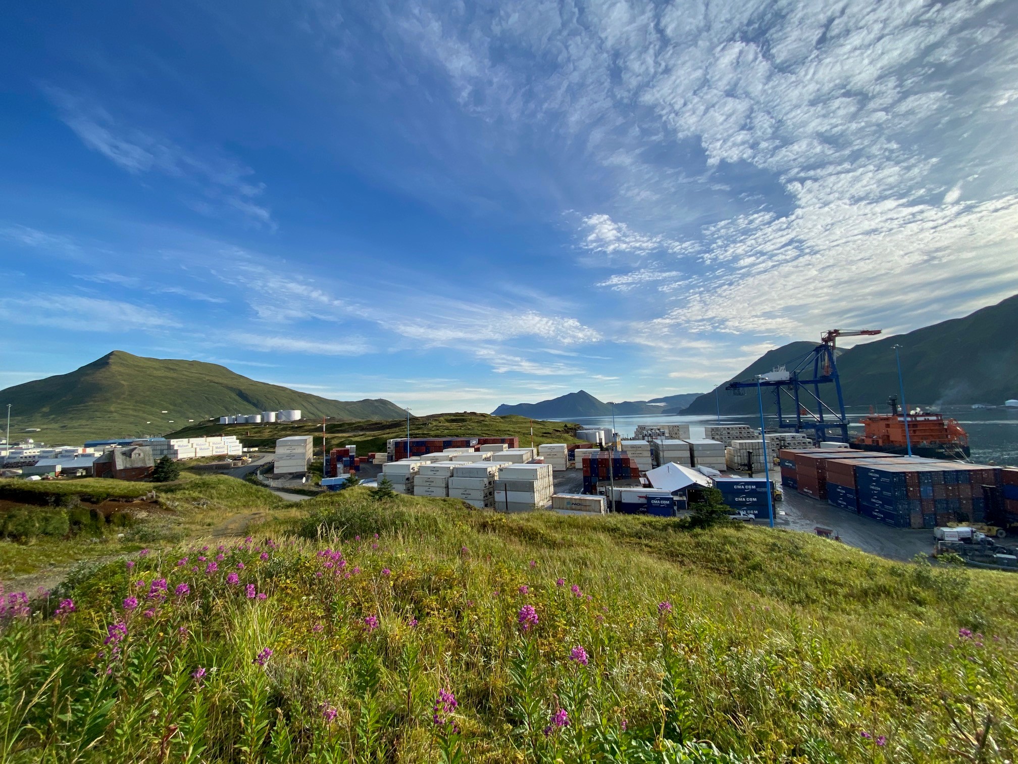 This is the CMA shipping dock; this dock due for expansion but delayed due to hot spot of contaminated land. They also host a substation on site.