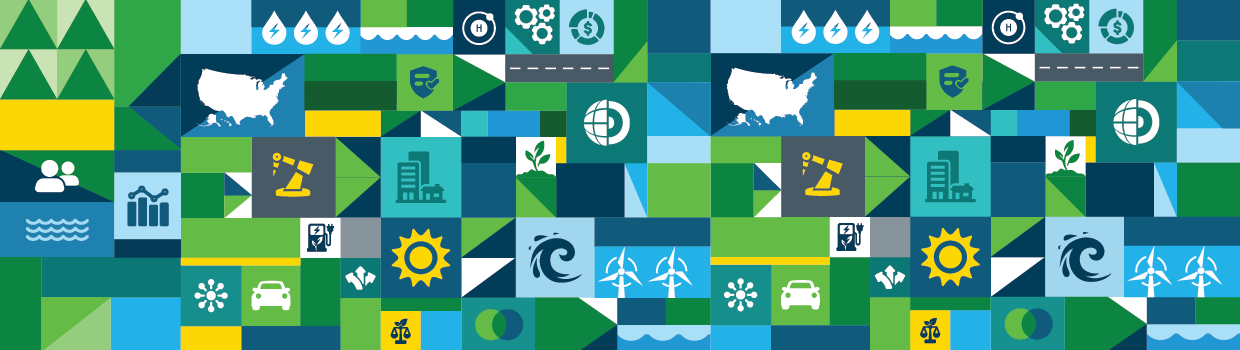 Banner of many different clean energy icons.