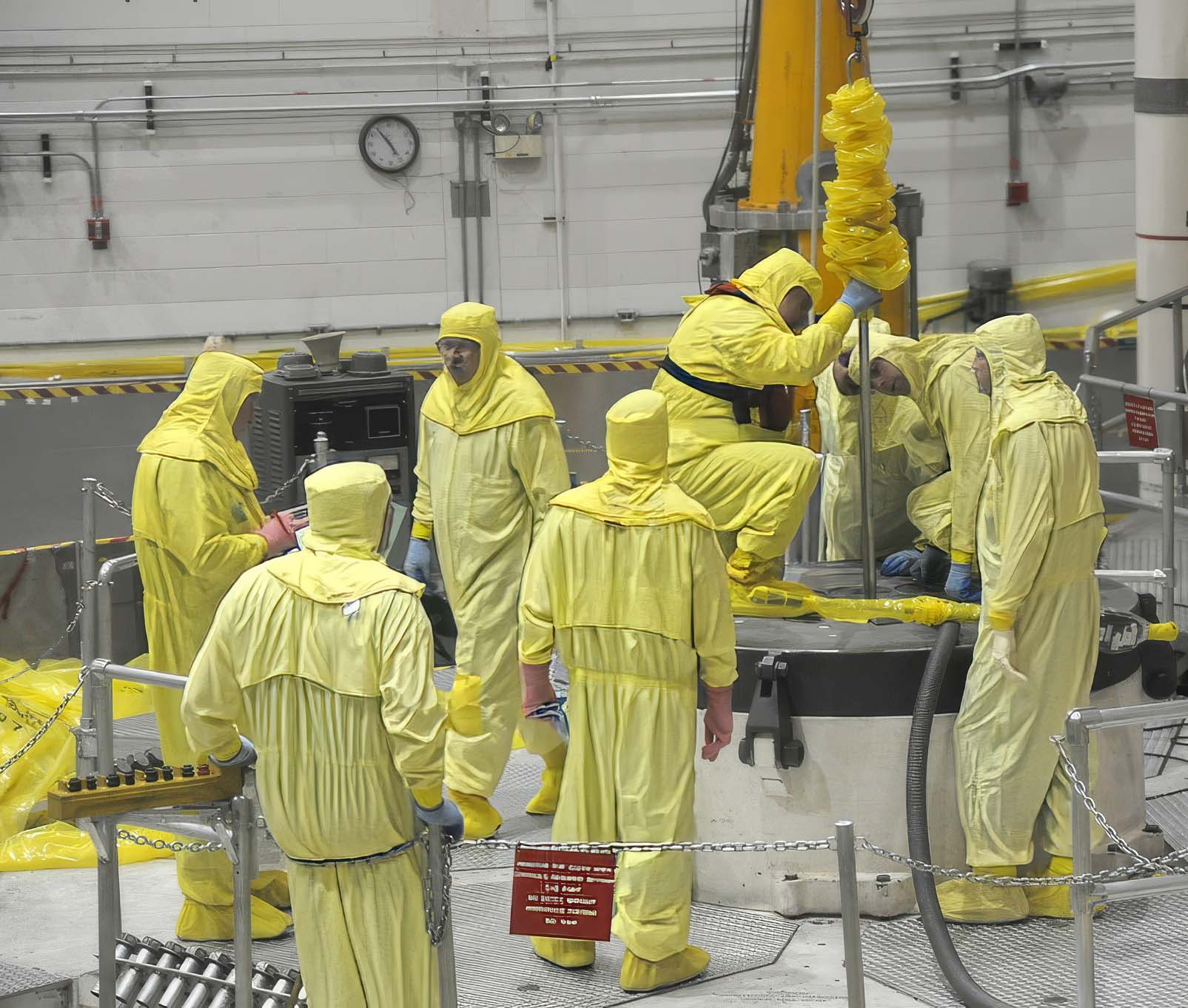 Nuclear technicians working in PPE gear