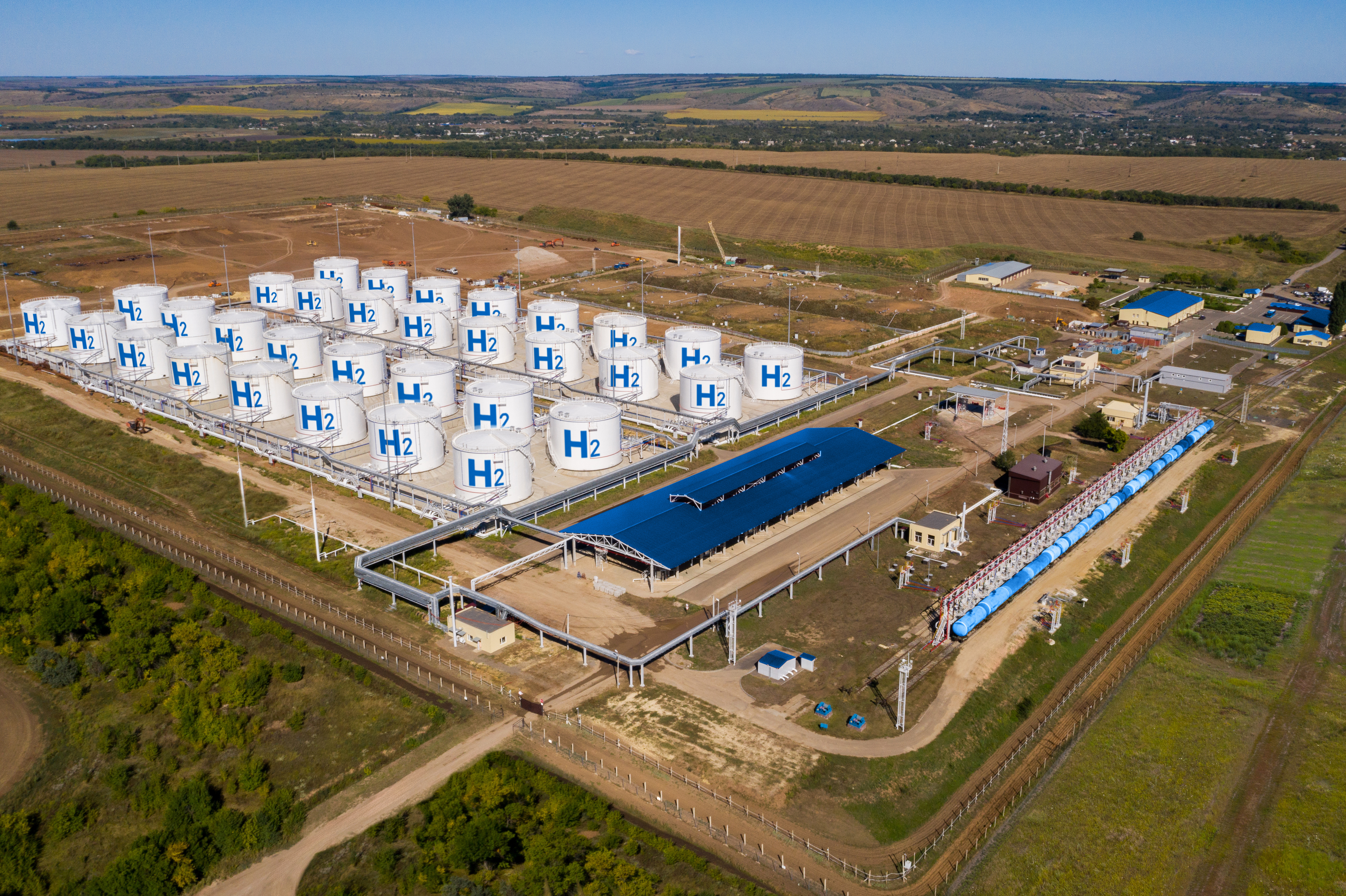 Rendering of clean hydrogen storage tanks