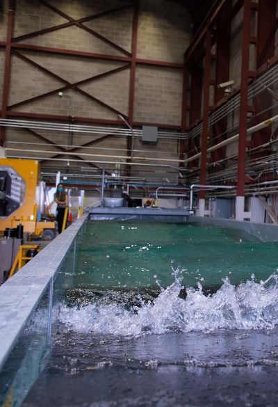 Picture of an indoor wave testing facility