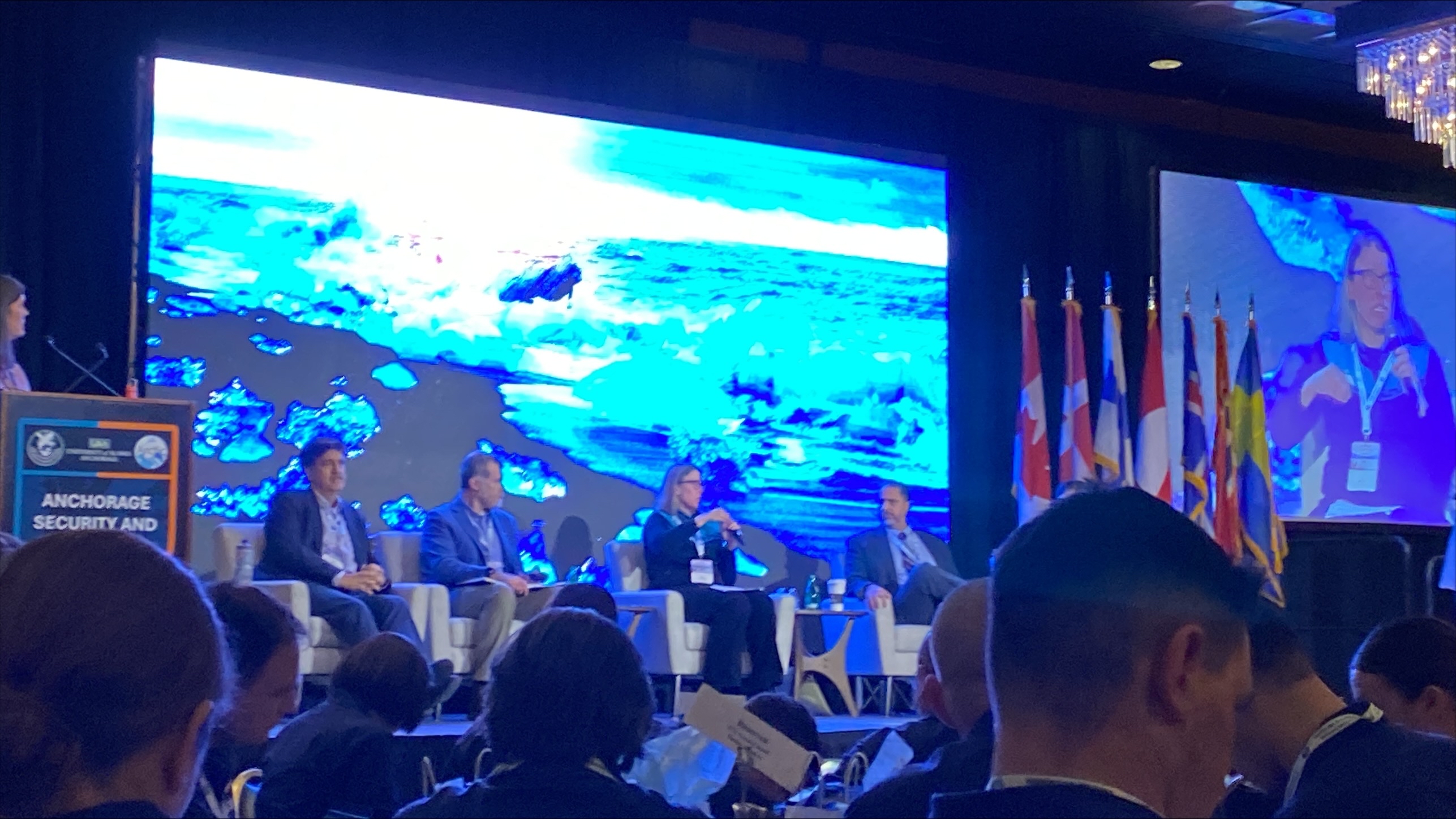 Director Erin Whitney spoke on a panel about Artificial Intelligence in the Arctic at the Anchorage Security and Defense Conference in November 2024. 