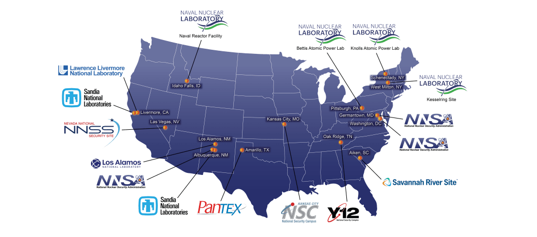 Map of NNSA Sites