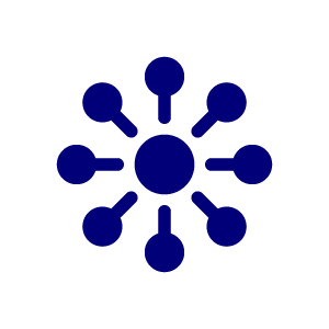 Network icon in dark blue