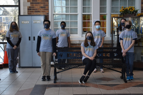 Murray Middle School's winning team, pictured:(back row, left to right) Coach Mechelle Morgan, Selvan Antony, Ethan Peng, Coach Sheri Muehleman; (front row, left to right) Ali Yarali, Amelie Johnson and Cullen Larkin.