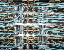 computer cables at a machine at the  National Energy Research Scientific Computing Center 