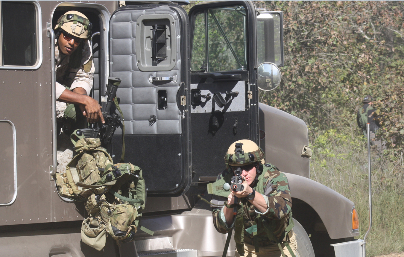 OST officers protect one of its vehicles