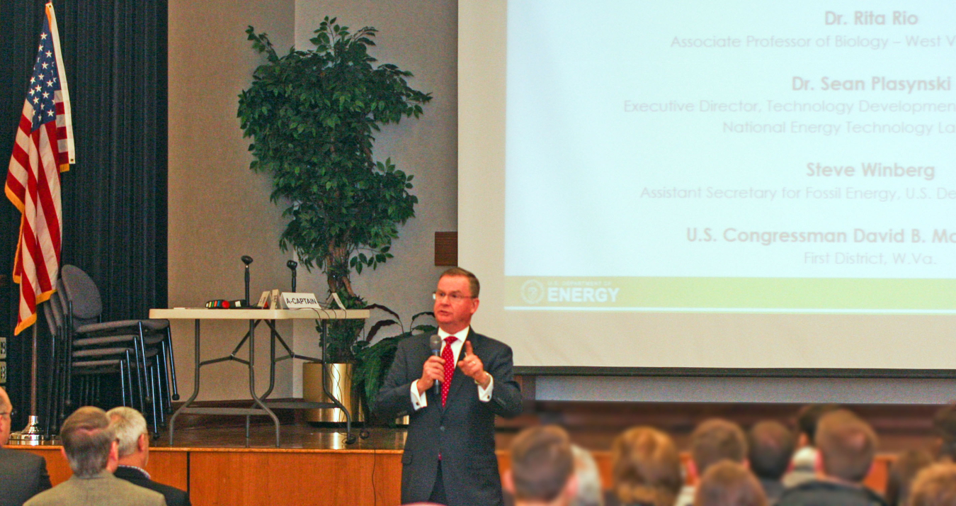 Assistant Secretary for Fossil Energy speaks to students about STEM at the West Virginia Regional Science Bowl.