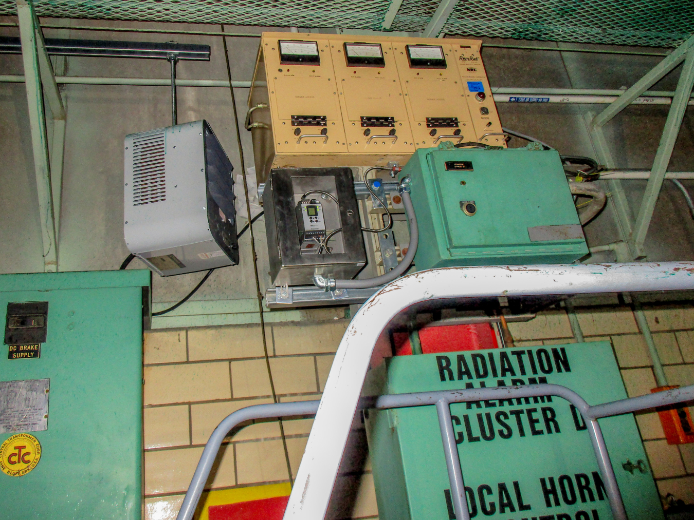 Equipment for the criticality accident alarm system (shown above) was permanently shut off in the C-400 Cleaning Building.