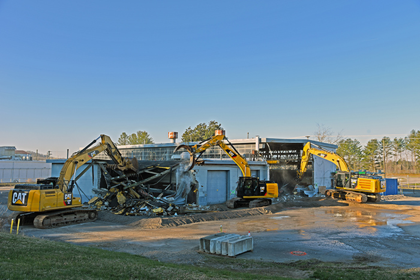 Earlier this month, crews began taking down the 12,000 square foot Building K-1414, which was built in 1949 and operated until 2018.