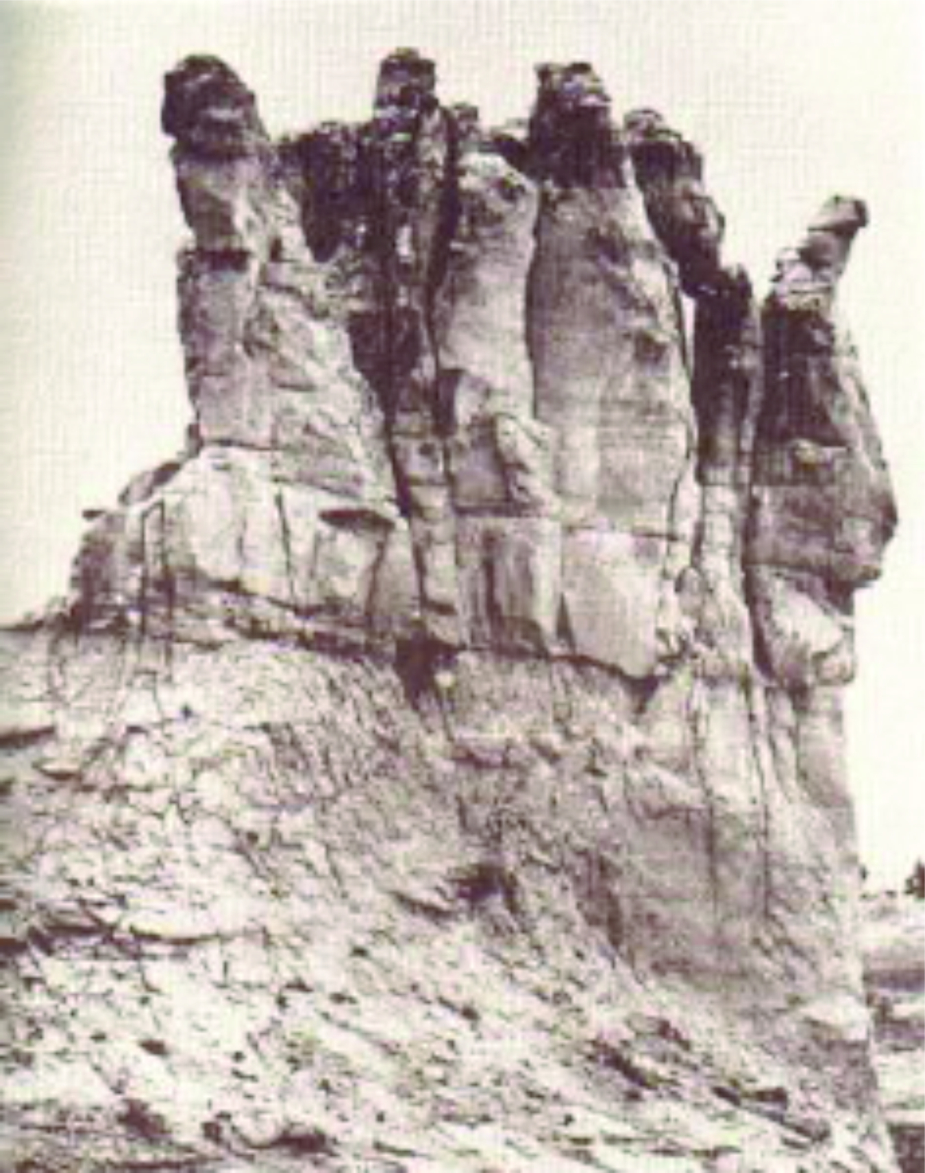 Early Photograph of the Teapot Dome, at the time resembling a teapot shape -- where it got its name.