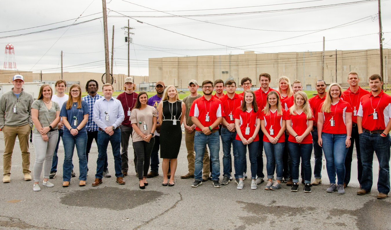 DOE interns, shown, are working with contractors Four Rivers Nuclear Partnership and Swift & Staley, Inc., at the Paducah Site in western Kentucky.