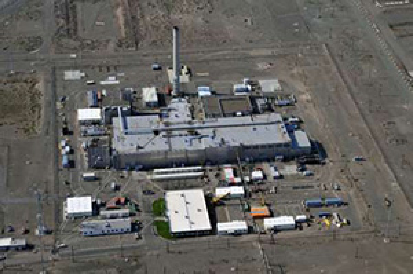 Demolition continues at the Plutonium Finishing Plant, once considered the most hazardous facility in the EM complex, shown here in 2010 and immediately below in 2019.