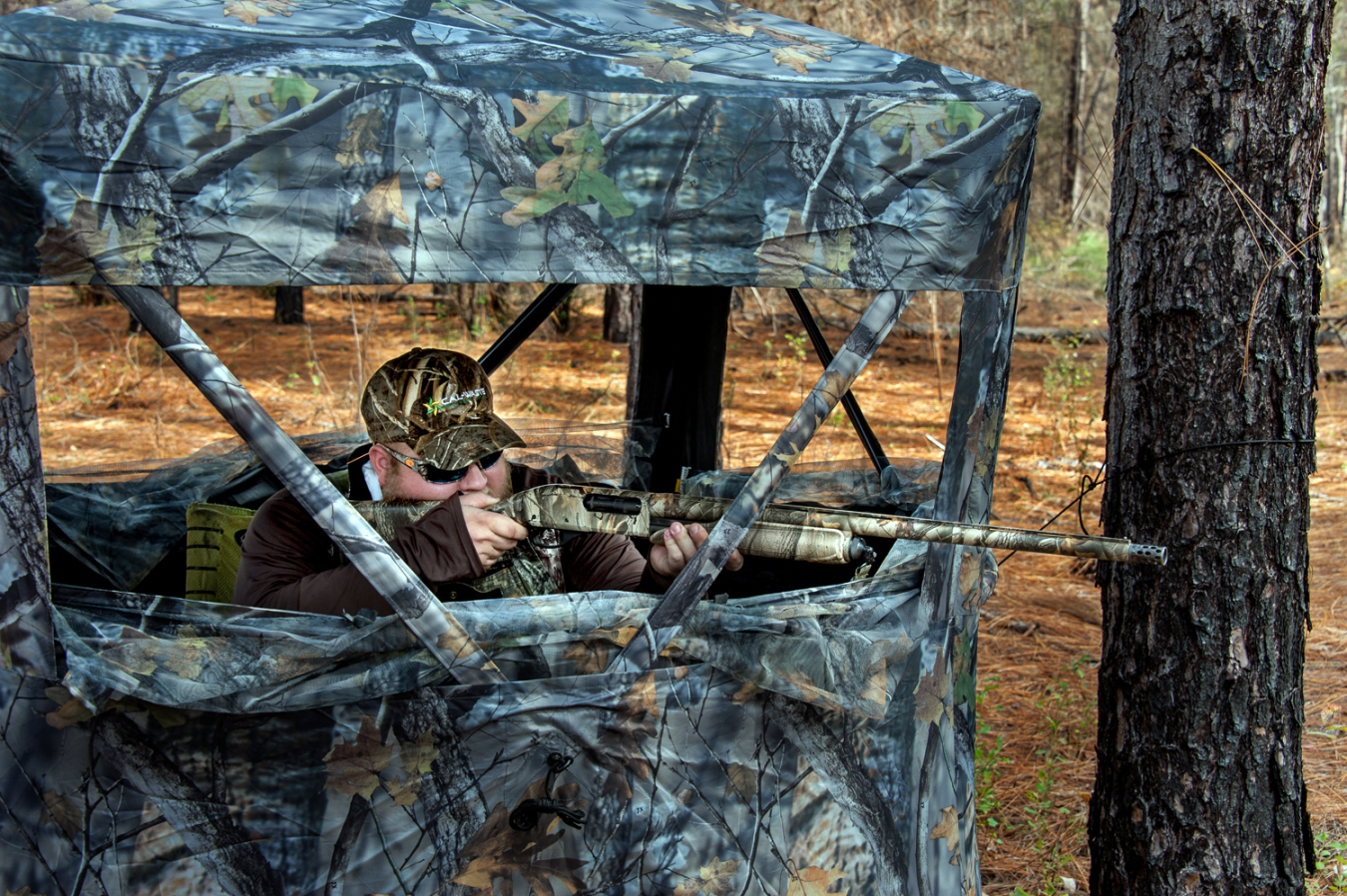 A hunter participating in a previous SRS deer hunt, prepares for a potential shot at deer, hogs or coyotes found across the 310 square miles of Department of Energy property.