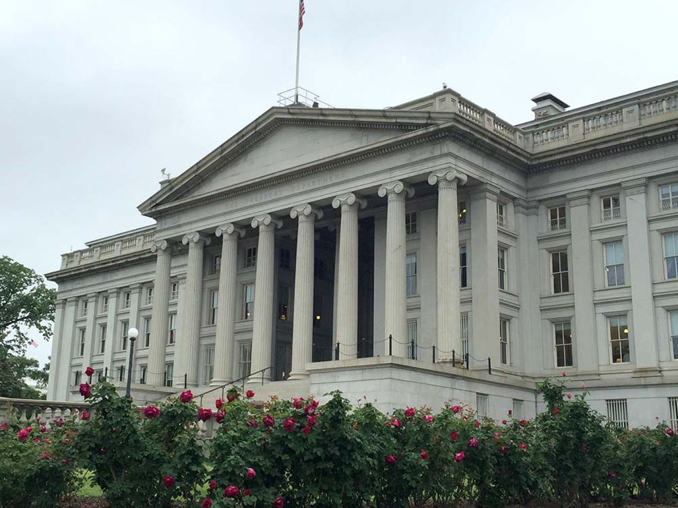 The front of the U.S. Department of Treasury.