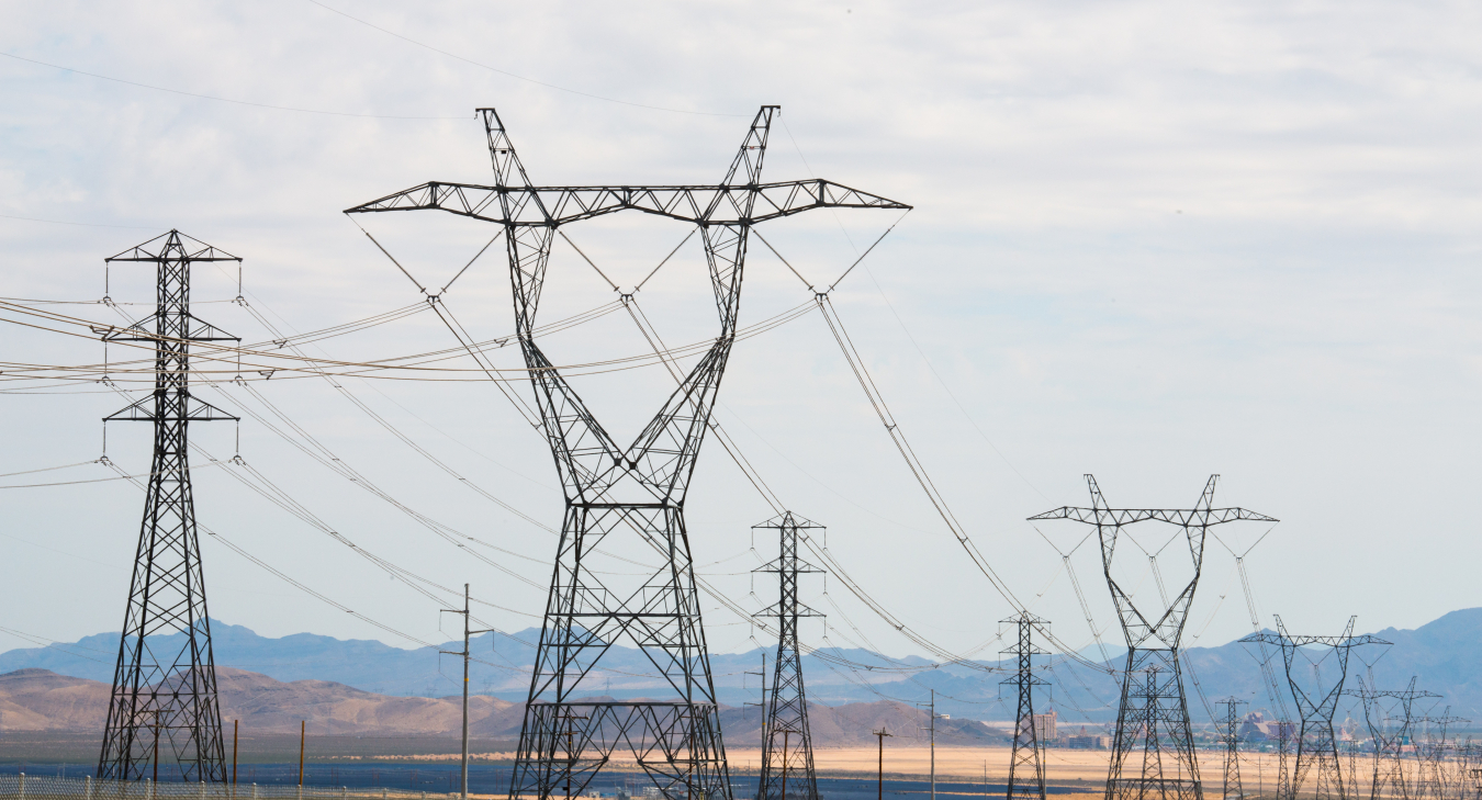 Photo of transmission lines at the Ivanpah Solar Project