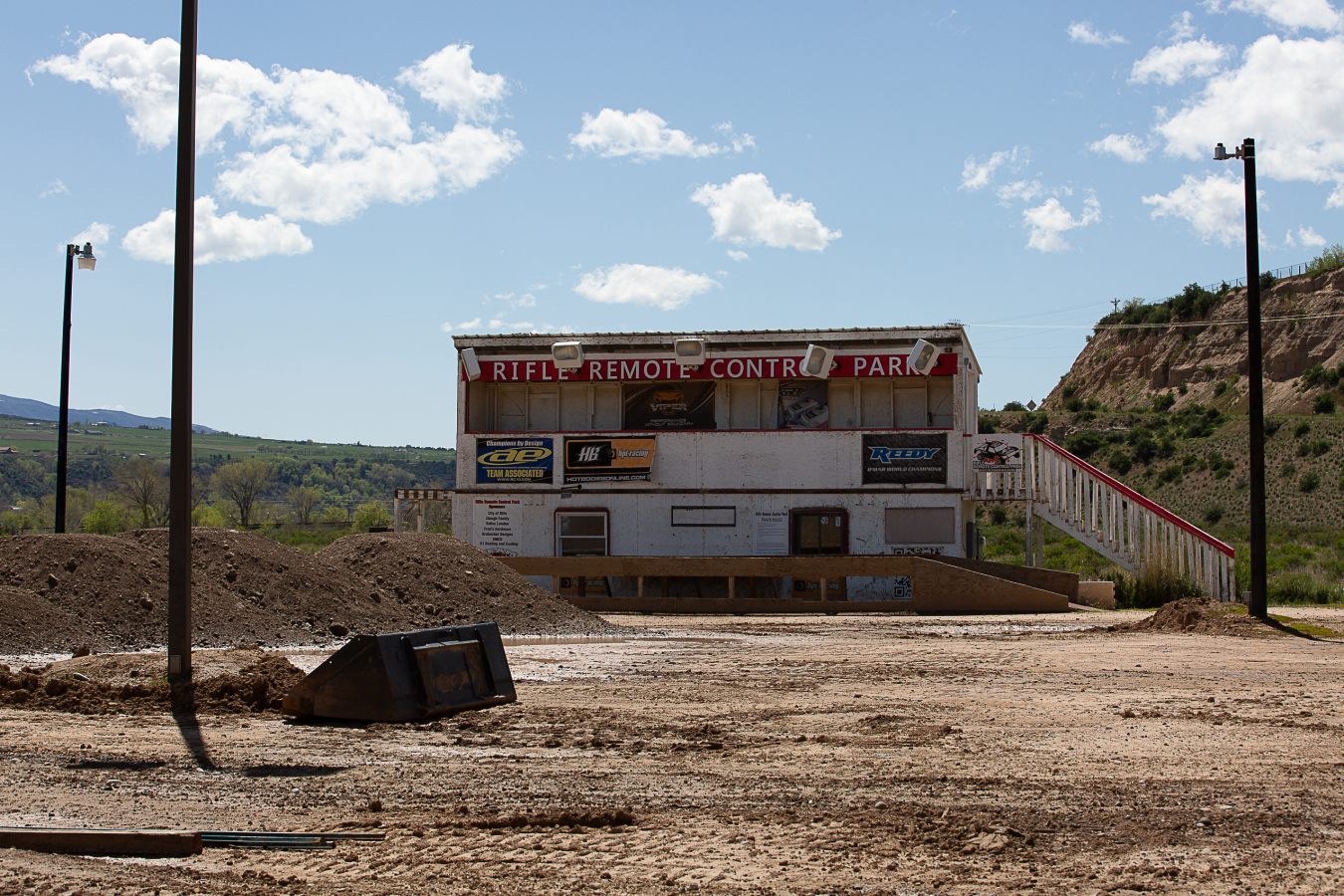 The Old Rifle site is now City owned-property where many remote control enthusiasts come to race at the 120 feet by 200 feet Rifle Remote Control Car Park. 