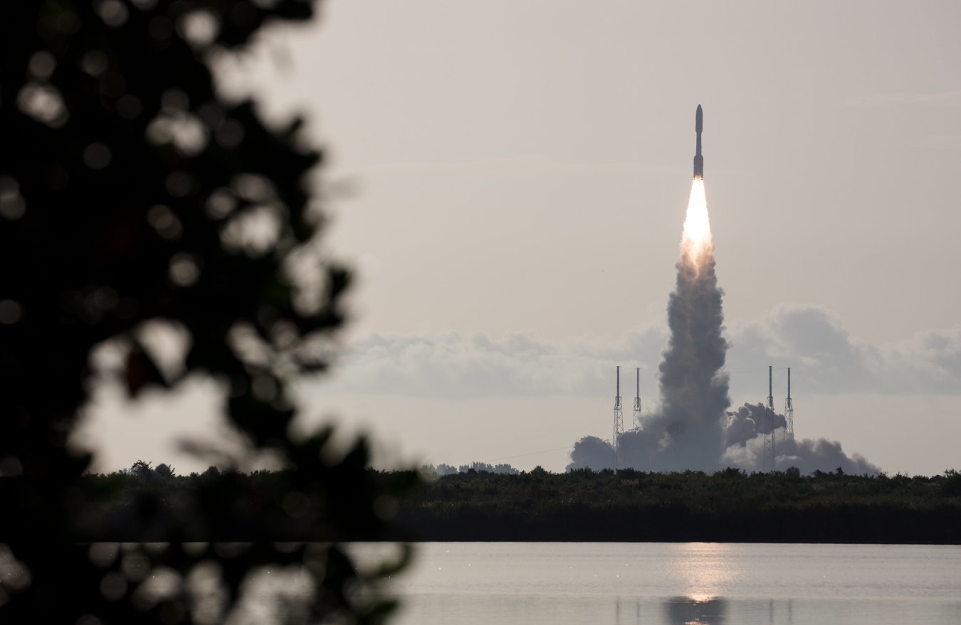 Last summer’s launch, with Perseverance onboard the Atlas V rocket in Cape Canaveral, FL. (Credit: NASA/Joel Kowsky)