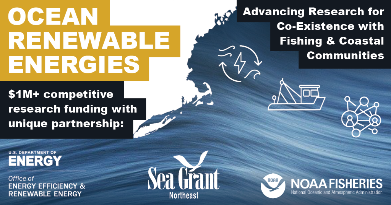 DOE, Sea Grant, NOAA Fisheries partner to invest $1M+ to support research for the co-existence of ocean energy with Northeast fishing and coastal communities