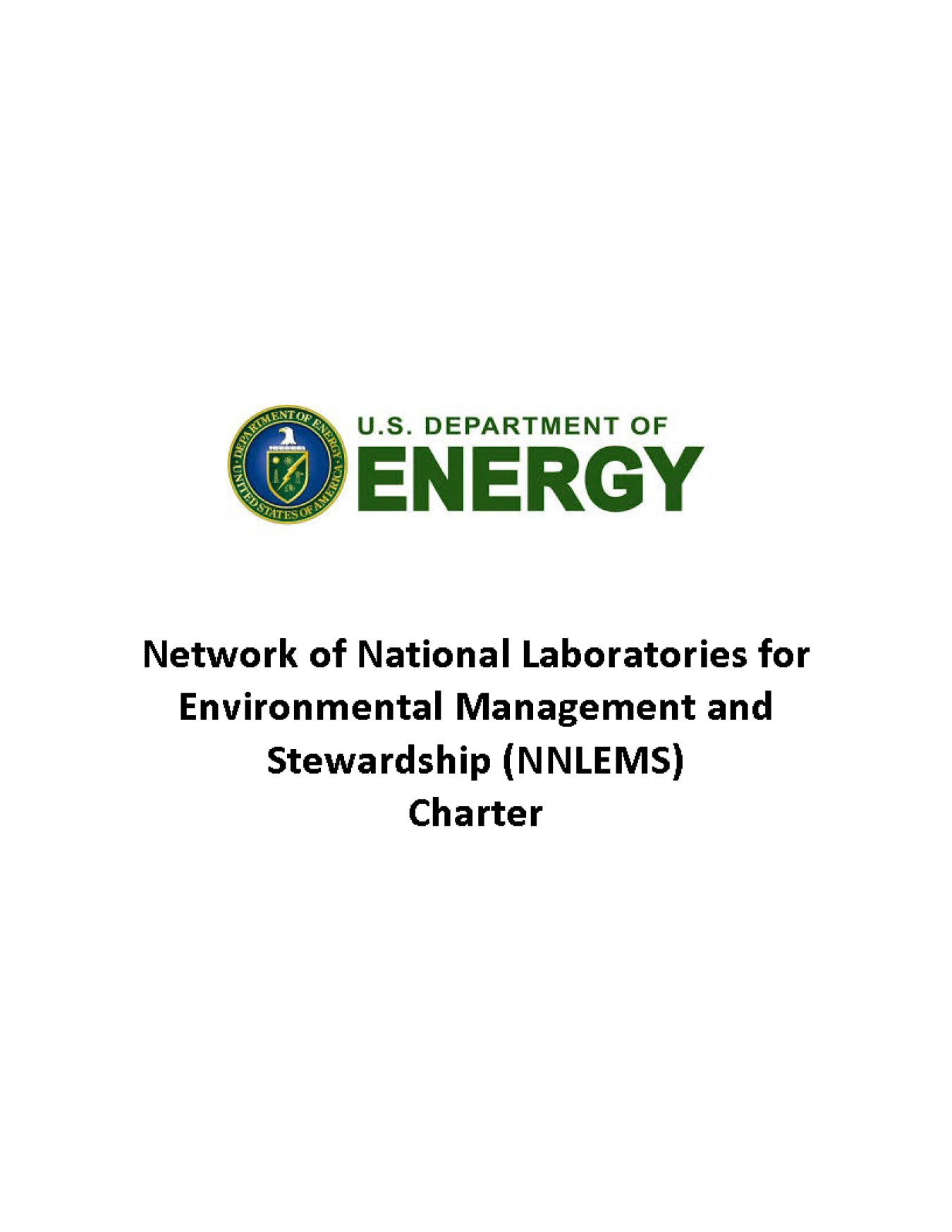 Report Cover for the Network of National Laboratories for Environmental Management and Stewardship Charter