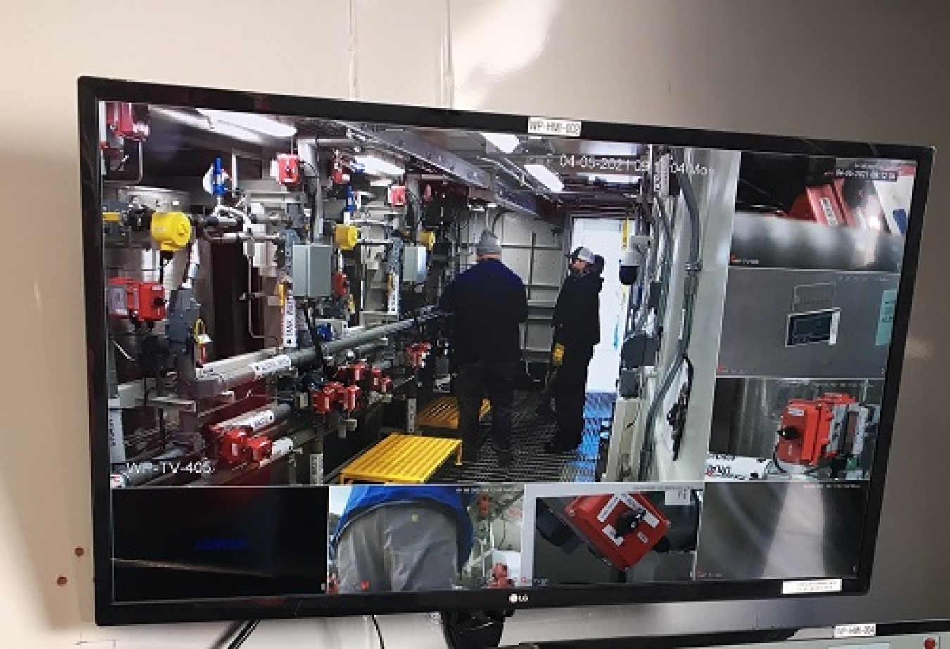 Monitors in a trailer adjacent to the Tank-Side Cesium Removal system allow test managers to view simulated waste runs.