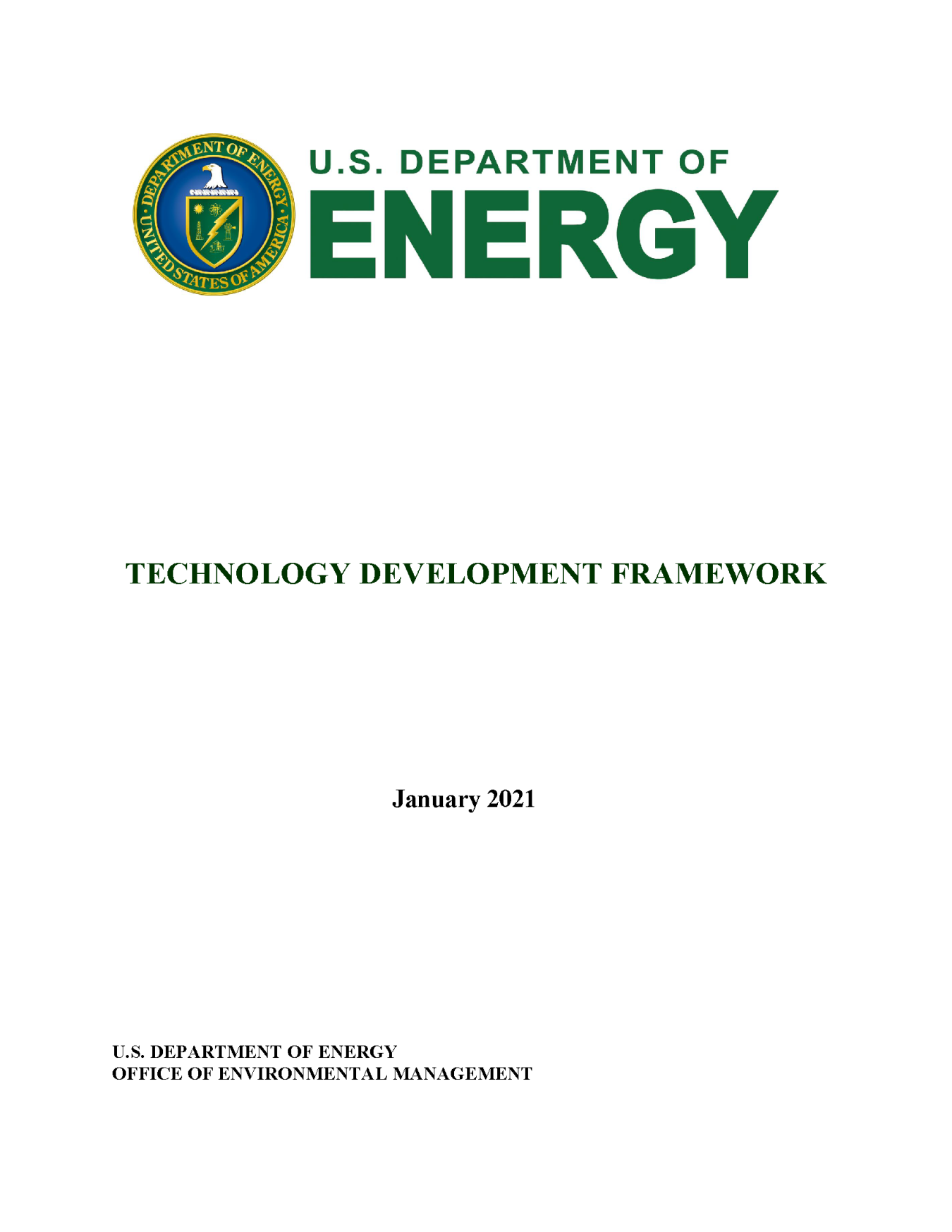 Report Cover for Technology Development Framework