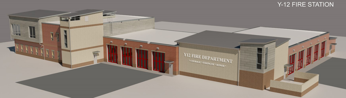 An artist's rendering of what the new Y-12 fire station will look like.