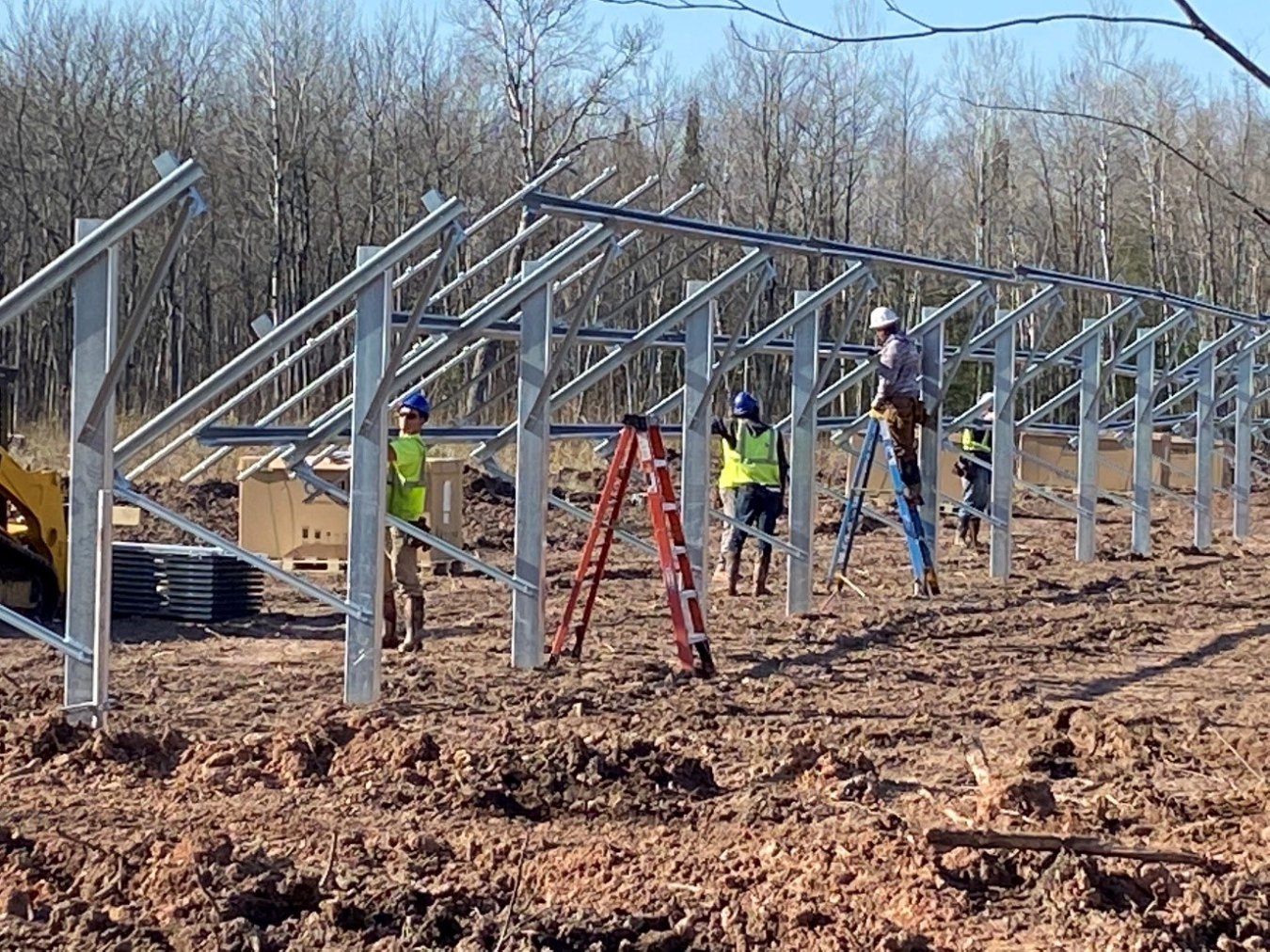 Construction of solar panels.