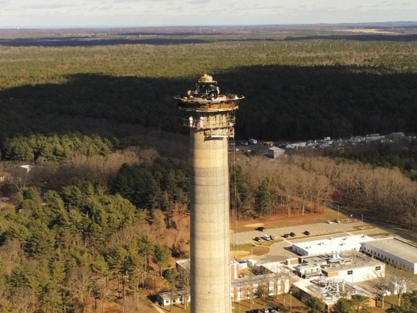 Ariel photo of an exhaust stack