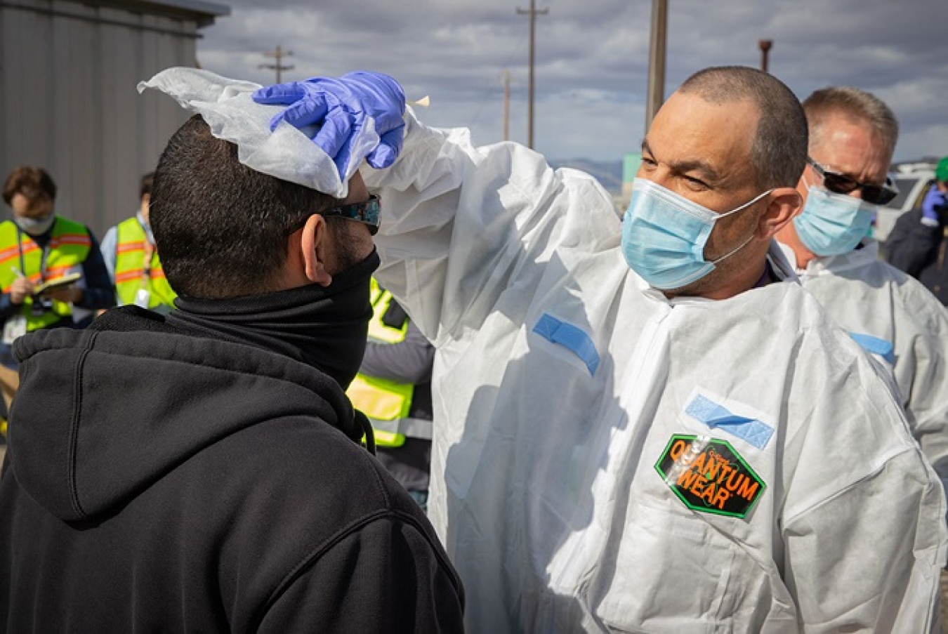 Emergency response teams on the Hanford Site simulate the treatment of an injured worker as part of an annual exercise that also utilized the site’s Emergency Operations Center.