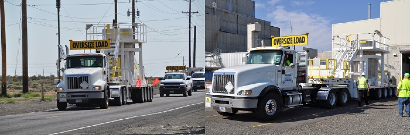 Workers with EM contractor Central Plateau Cleanup Company recently packaged and transferred the first shipment of contaminated filter media from the K West Reactor fuel storage basin for safe interim storage at T Plant on the Hanford Site.