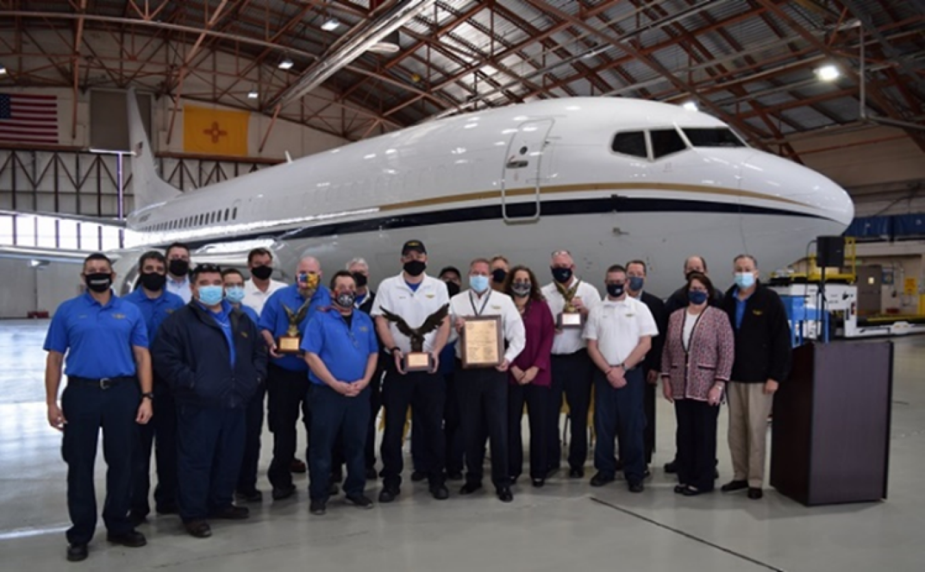 The King Aerospace aircraft maintenance team for NNSA's Office of Secure Transportation.