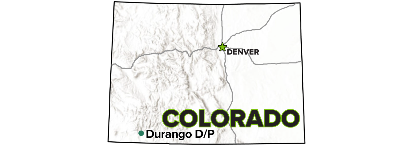 Durango, Colorado, Disposal and Processing Sites map.