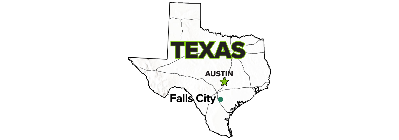 Falls City, Texas, Disposal Site map.