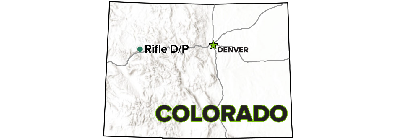 Rifle, Colorado, Disposal Site and Processing Sites map.