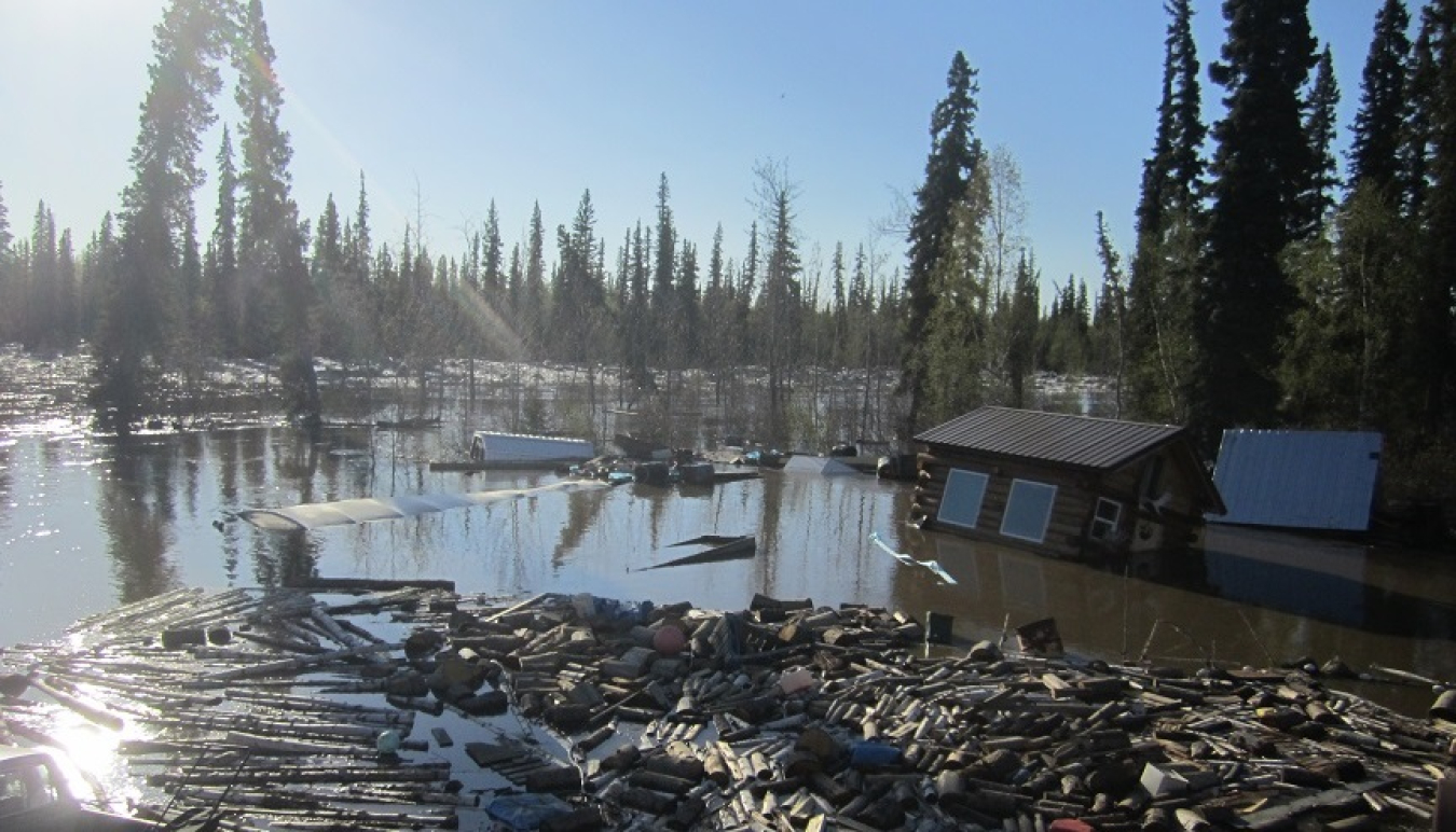 Flooding inan Alaskan village. 