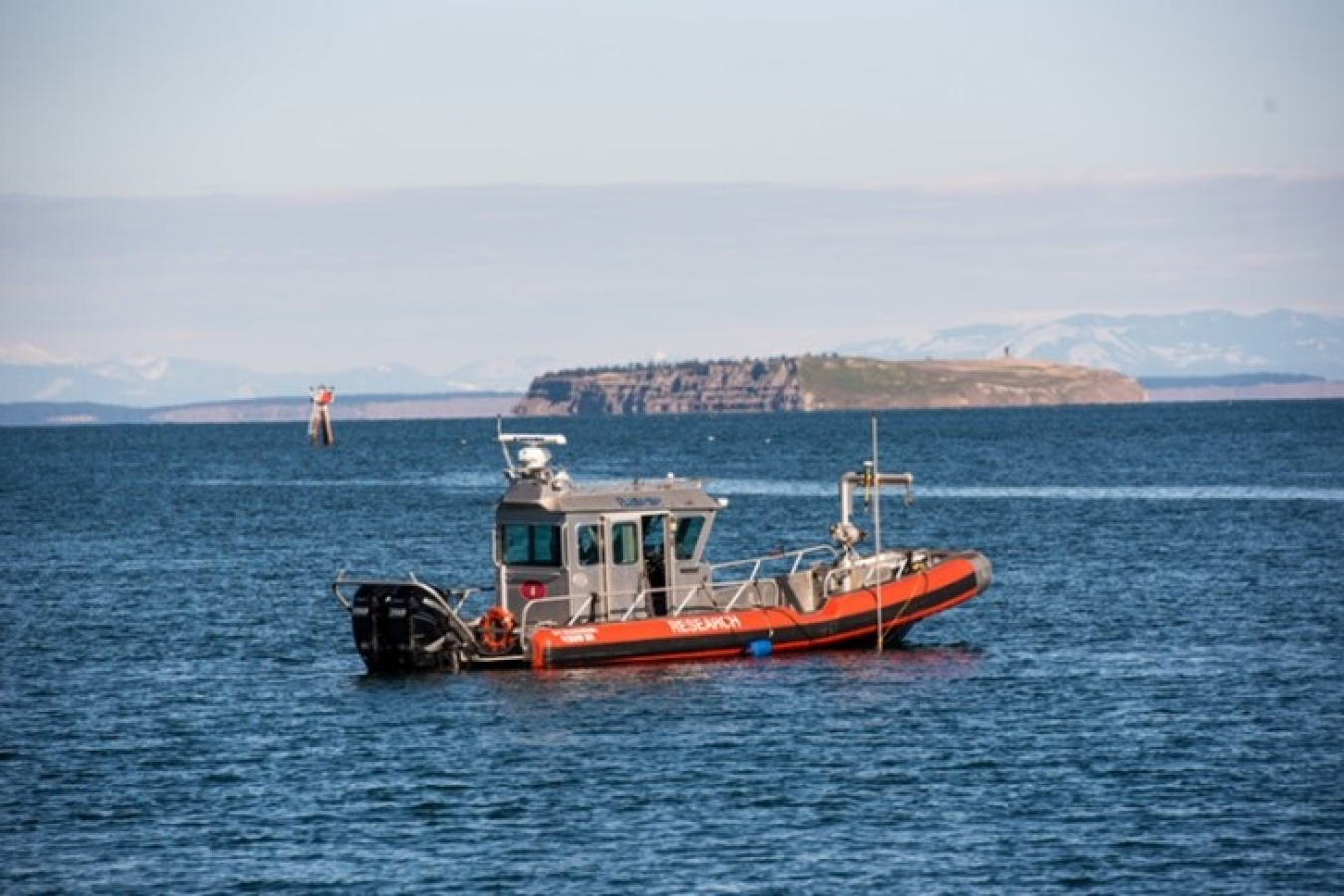 A boat sits in Clallam Bay.