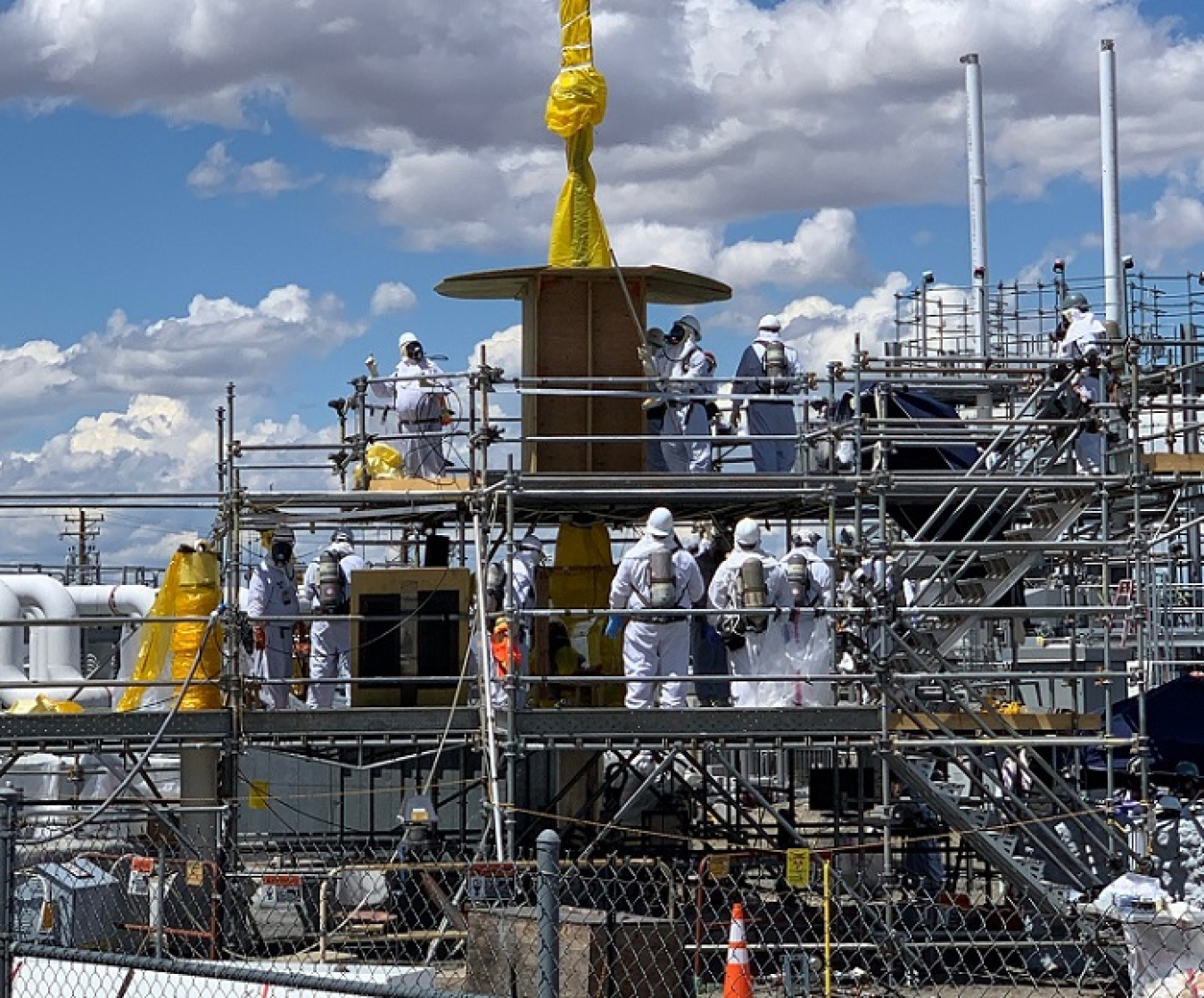 To prepare decades-old tanks for efficient and safe waste retrieval operations, workers remove old systems and equipment, like this thermocouple that was used to measure the temperature of waste. They install new retrieval and monitoring equipment, ventilation safety systems, and waste transfer lines. 