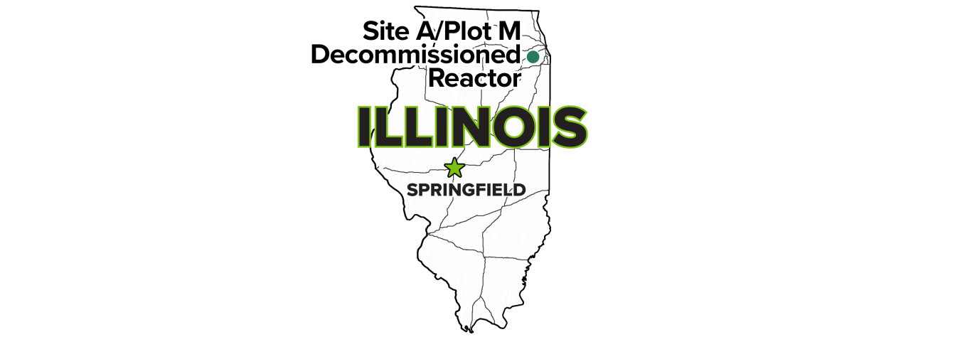 Site A/Plot M, Illinois, Decommissioned Reactor Site map.