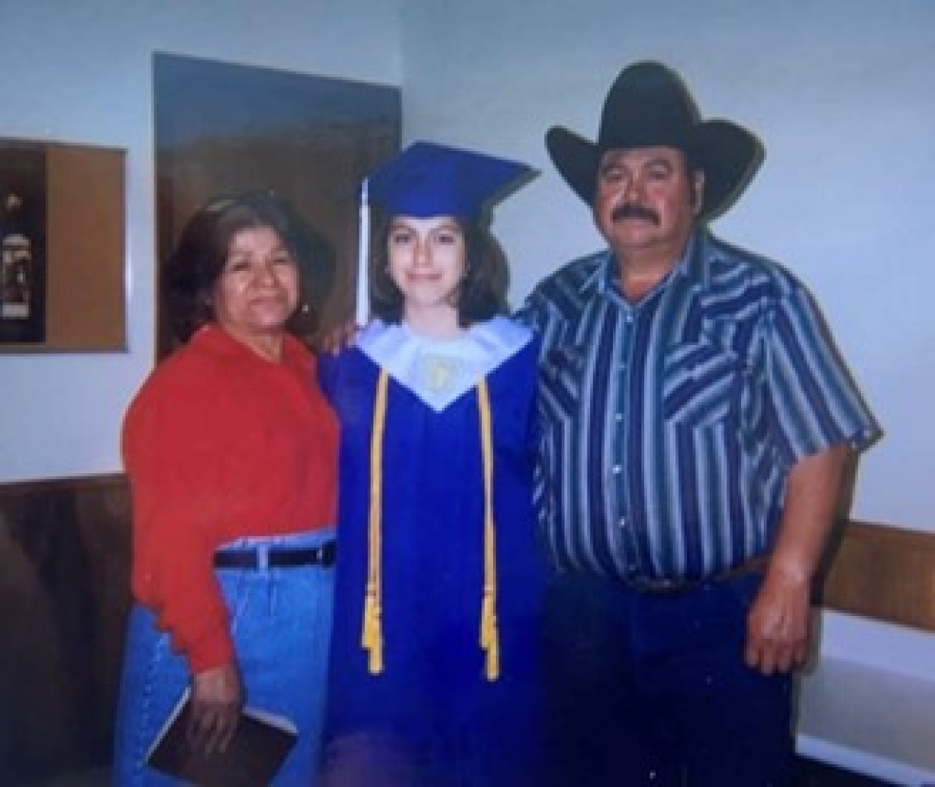 Erika Baeza-Wisdom’s mother and father, who never finished school, were proud when she graduated from Stratford (Texas) High School. “I think my brothers and sisters and I have become my parents’ American dream realized,” she said.