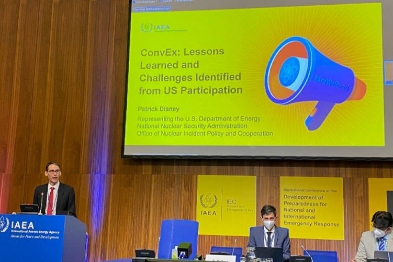 NNSA’s Patrick Disney presented on the value of Convention Exercises at the 2021 International Conference on the Development of Preparedness for National and International Emergency Response. 