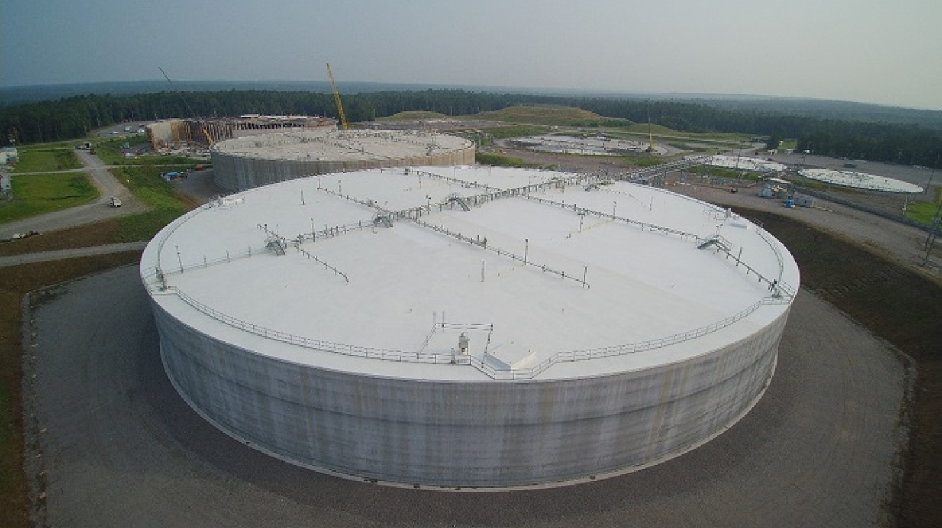 This newly constructed Saltstone Disposal Unit at the Savannah River Site will hold approximately 33 million gallons of saltstone produced from the treatment of decontaminated salt solution.