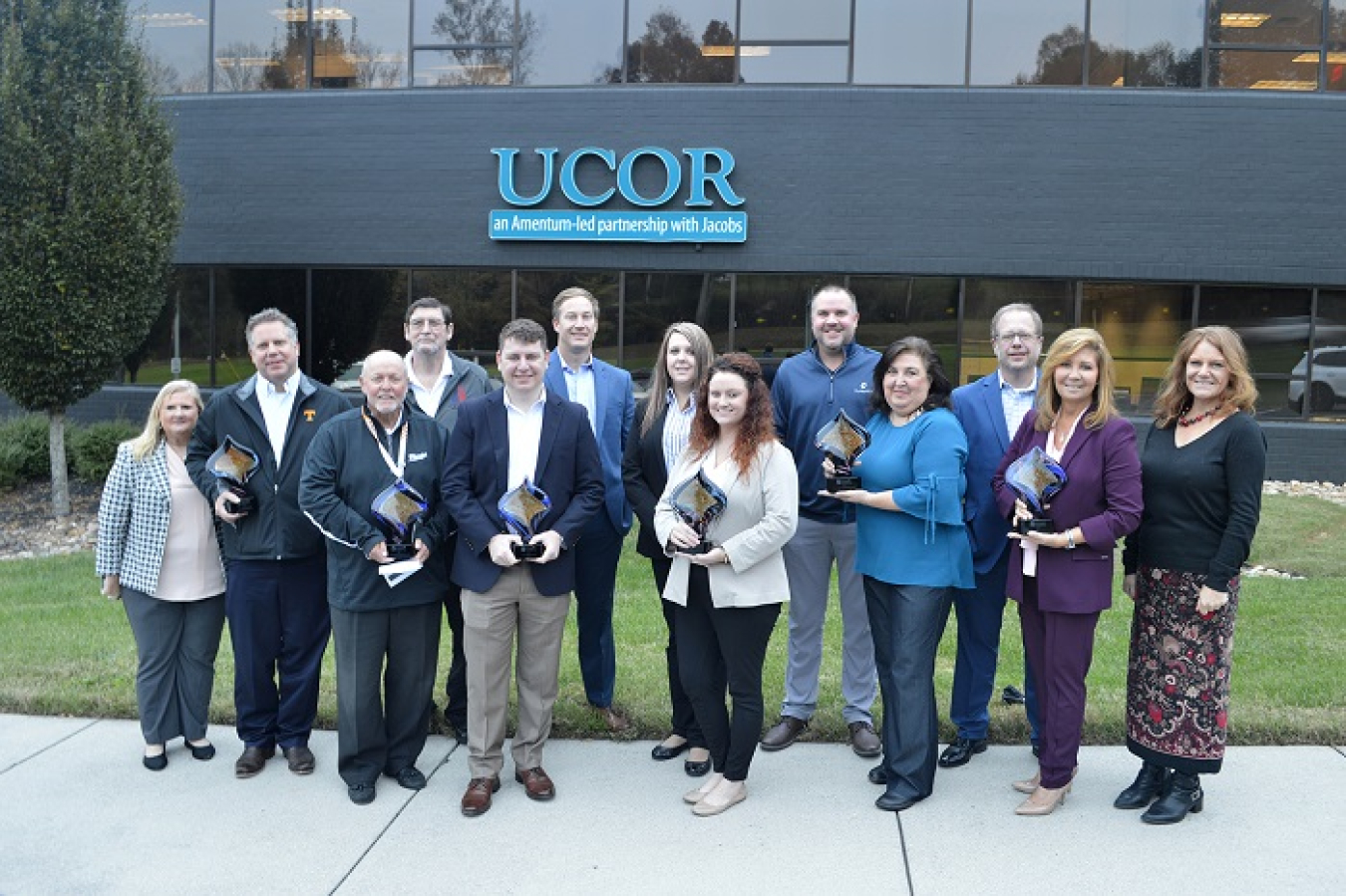 Pictured are representatives from six small businesses recently recognized by UCOR for exceptional support to the cleanup contractor and the EM cleanup mission at Oak Ridge.