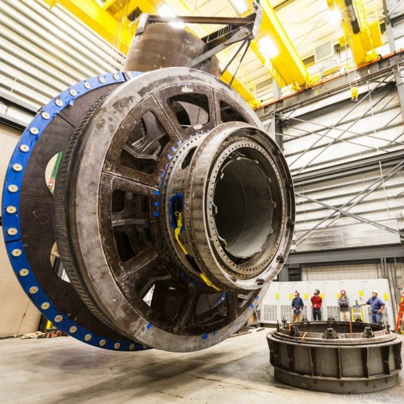 Columbia Power Technologies' wave energy converter is installed at NREL's 5-MW dynamometer at their Flatirons Campus.