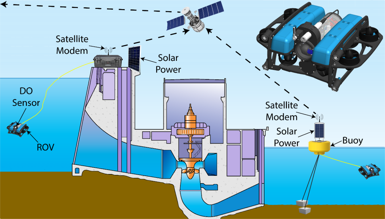 Illustration of autonomous water quality monitoring system.