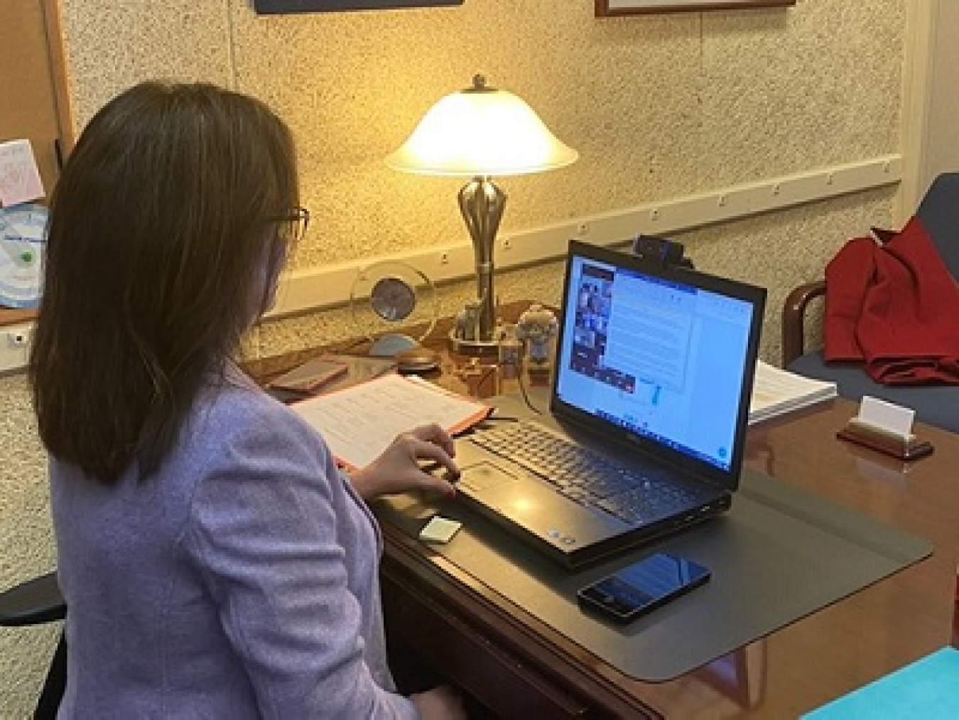 Four Rivers Nuclear Partnership Program Manager Myrna Redfield participates in a NAACP virtual award presentation to announce winners of this year’s Fredericka Hargrove Essay and Poster Contest.