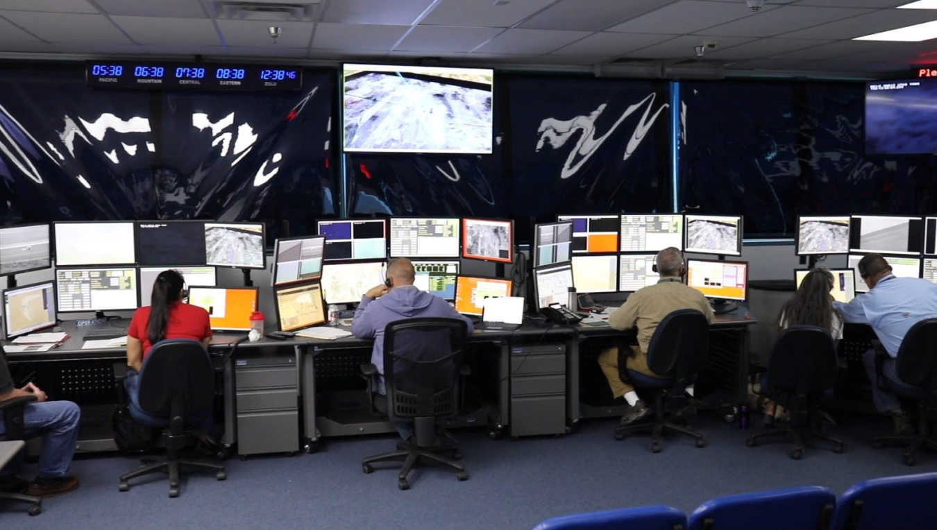 The Tonopah Test Range Test Operations Center houses mission critical systems and personnel that coordinate all activities during testing operations. The Control Room provides a 360-degree view of the test range.