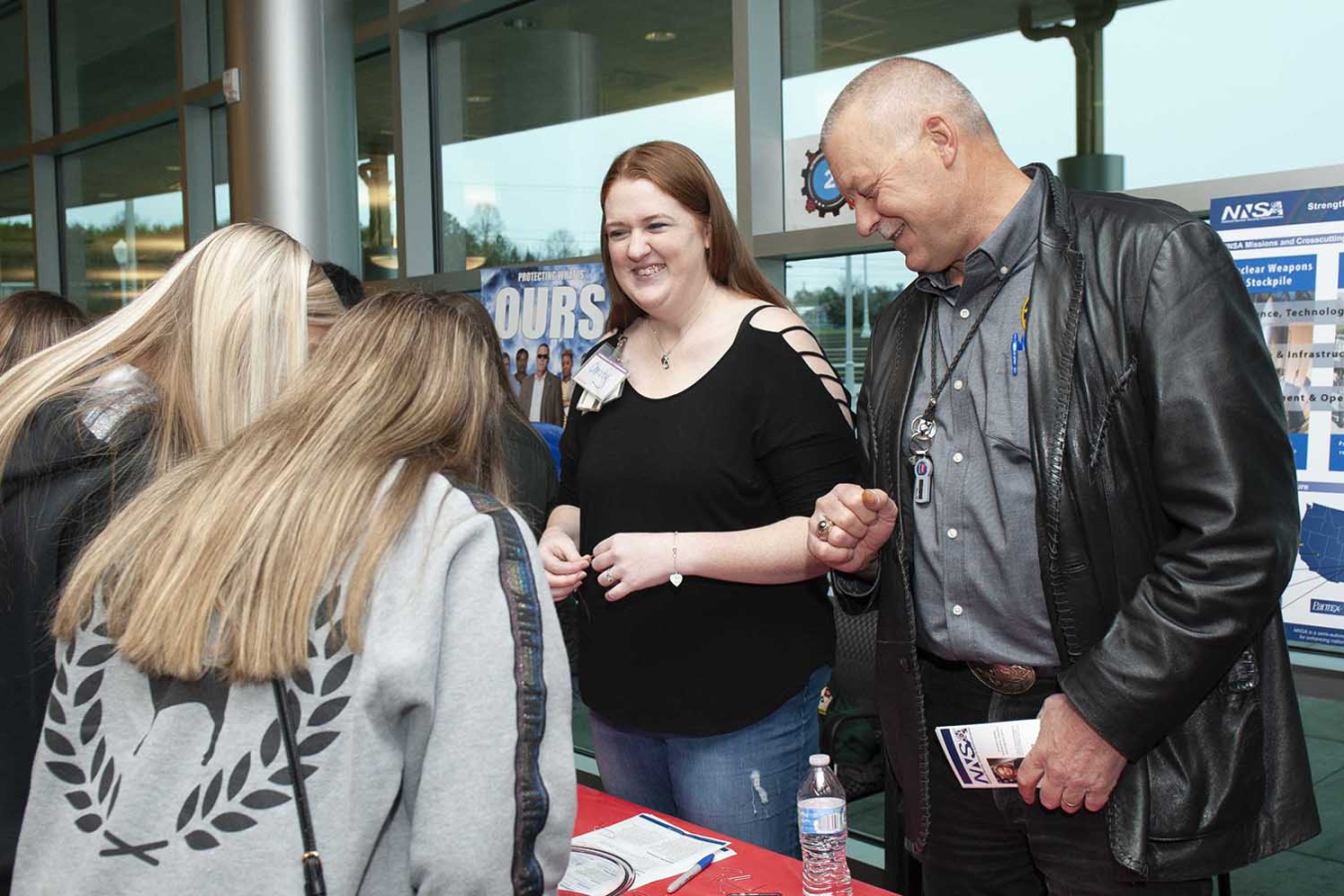 Christy Drewry and NNSA Production Office Manager Geoffrey Beausoleil at the February 2020 Introduce a Girl to Engineering event at the Y-12 National Security Complex.