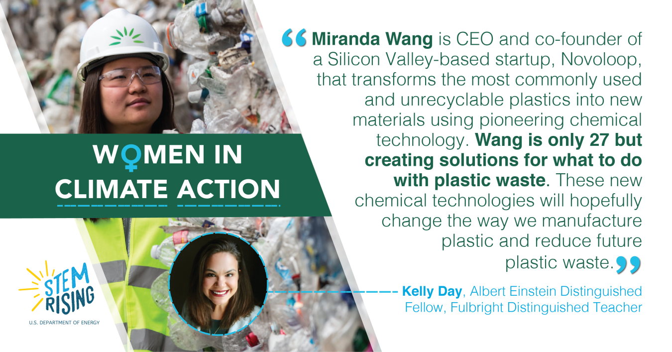 Miranda Wang, CEO of Novoloop, is a source of inspiration for DOE's Kelly Day.